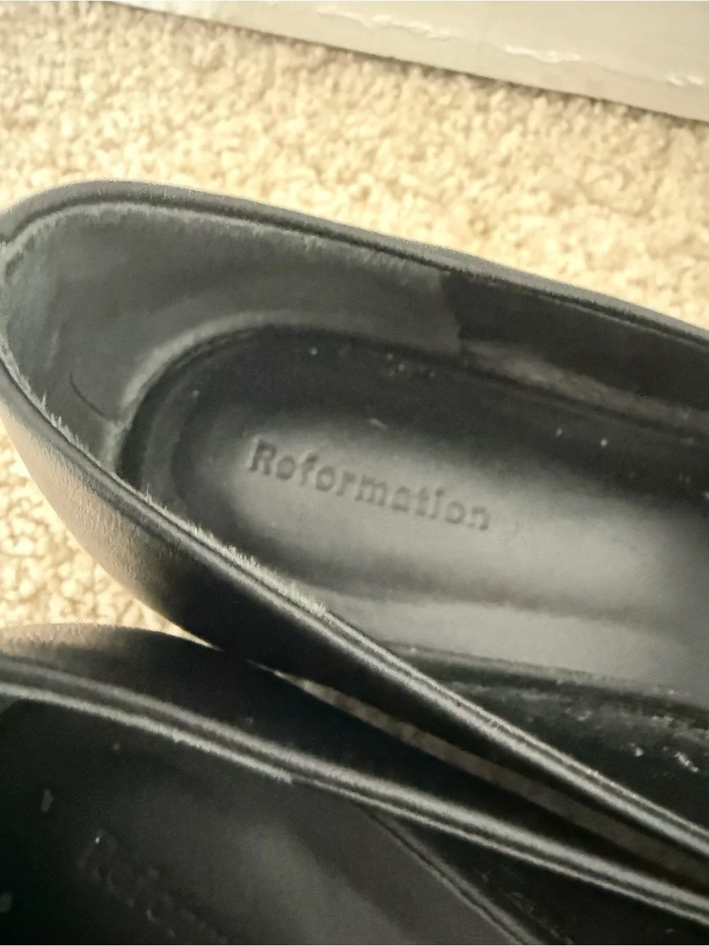 Reformation Ballet Flats Bethany Buckle in Leather Black - Picture 9 of 12